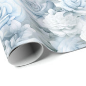 Pastel Soft Blue Rose Bridal Wedding Geschenkpapier (Rolleneckpunkt)