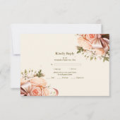 Pastel Soft Blush Peach Floral Wedding RSVP Karte (Vorderseite)