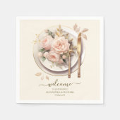 Pastel Soft Blush Peach Floral Wedding Serviette (Vorderseite)