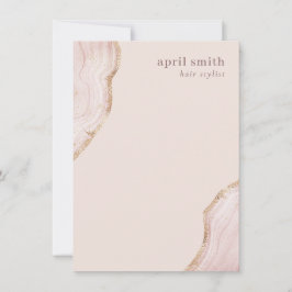 Pastel Soft Blush Rose Gold Agate Marmortextur Mitteilungskarte