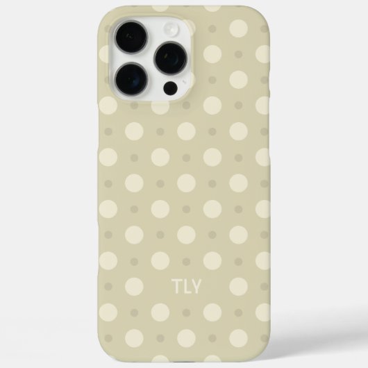Pastel Soft Gray Dots Pattern Custom Name Initials Case-Mate iPhone Hülle (Rückseite)