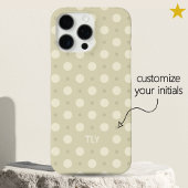 Pastel Soft Gray Dots Pattern Custom Name Initials Case-Mate iPhone Hülle