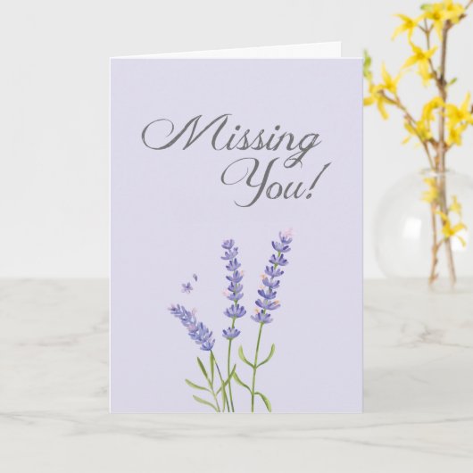 Pastel Soft Lavendel Blume Vermisst Karte (Gelbe Blume)