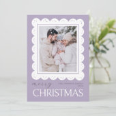 Pastel Soft Light Lavendel Frohe Weihnachts-Foto Karte (Stehend Vorderseite)