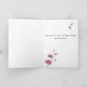 Pastel Soft Pink Lila Cosmos Blume Vermisst Karte (Innenseite)