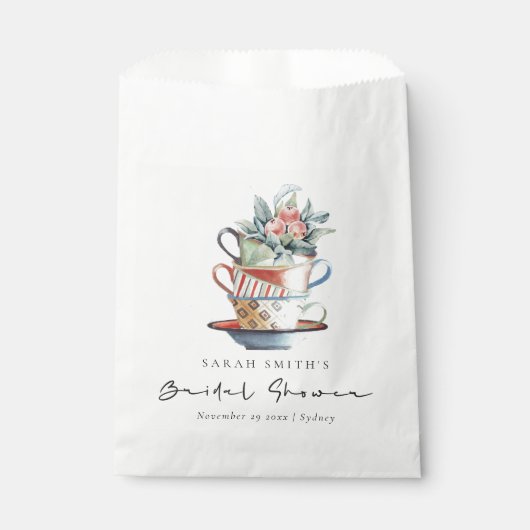 Pastel Soft Stacks Brautparty Tee Party Geschenktütchen (Vorderseite)