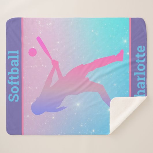 Pastel Softball Sherpa Blanket Sherpadecke (Vorderseite (Horizontal))