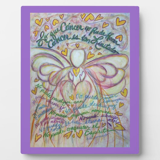 Pastel Spanish Cancer Angel Painting Gedicht Plaqu Fotoplatte (Vorderseite)
