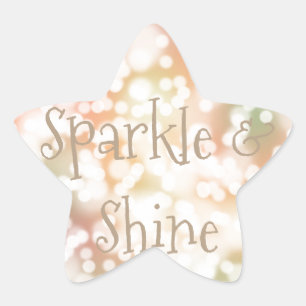 Pastel "Sparkle and Shine" pastellfarbene bokeh cu Stern-Aufkleber