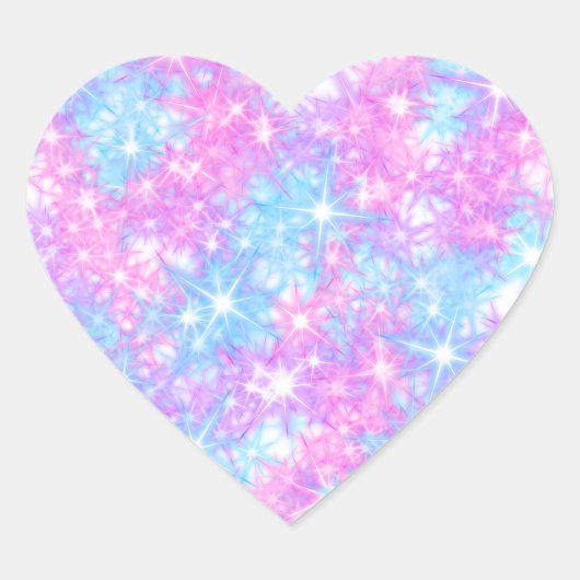 Pastel Sparkle Star Heart Sticker (Vorderseite)