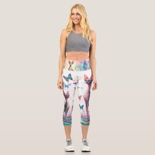 Pastel Sphnyxs Magischer Garten Capri Leggings