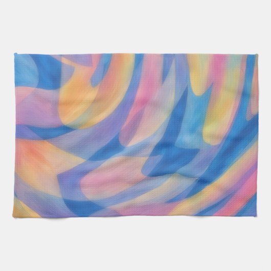 Pastel Spills Artsy Abstract Kitchen Towel Geschirrtuch (Horizontal)