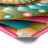 Pastel Spiral Fraktal Design Poster (Ecke)