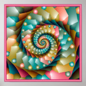 Pastel Spiral Fraktal Design Poster (Vorne)