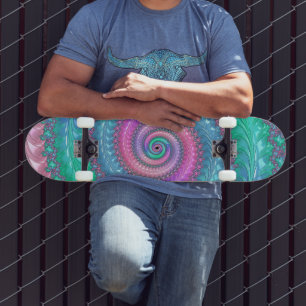 Pastel Spiral Fraktal Skateboard