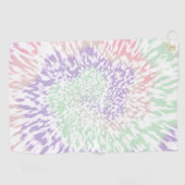 Pastel Spiral Shibori Gefärbte Krawatte Hippie Ret Golfhandtuch (Horizontal)