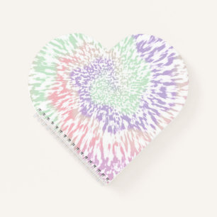 Pastel Spiral Shibori Gefärbte Krawatte Hippie Ret Notizblock
