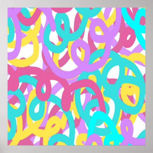 Pastel Spirals Abstrakt Poster (Vorne)