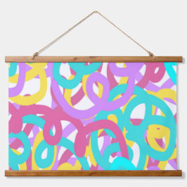 Pastel Spirals Abstrakt Wandteppich Mit Holzrahmen