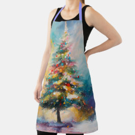 Pastel Splashes am Abstrakten Weihnachtsbaum Schürze