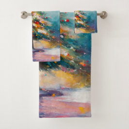 Pastel Splashes, Art des Weihnachtsbaumes Badhandtuch Set