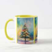 Pastel Splattered Abstrakten Weihnachtsbaum Tasse (Links)