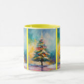 Pastel Splattered Abstrakten Weihnachtsbaum Tasse (Zentrum)