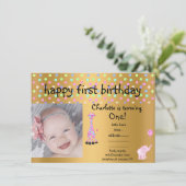 Pastel Spot Gold Foto BIRTHDAY PARTY EINLADUNGEN (Stehend Vorderseite)