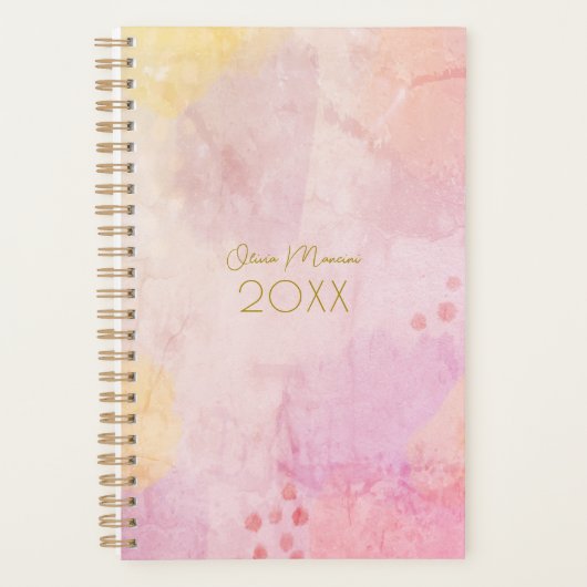 Pastel Spring Colors Abstrakt Art Planner Planer (Vorderseite)