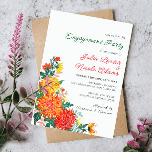 Pastel Spring Dahlia Blume Engagement Party Einladung