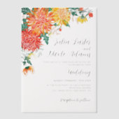 Pastel Spring Dahlia Wildblumen Wreath Wedding Pergament Einladungen (Vorderseite)