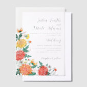 Pastel Spring Dahlia Wildblumen Wreath Wedding Pergament Einladungen (Versetzt)