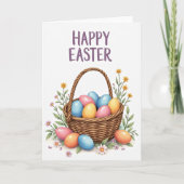 Pastel Spring Eggs Basket Card Karte (Vorderseite)