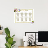 Pastel Spring Floral 8 Table Wedding Seating Chart Poster (Heimbüro)