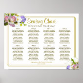 Pastel Spring Floral 8 Table Wedding Seating Chart Poster (Vorne)
