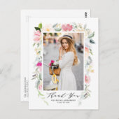 Pastel Spring Floral Blooms Abschluss Vielen Dank Postkarte (Vorne/Hinten)
