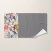 PASTEL SPRING FLORAL GRAU BADEZIMMER TOWEL SET (Handtuch)