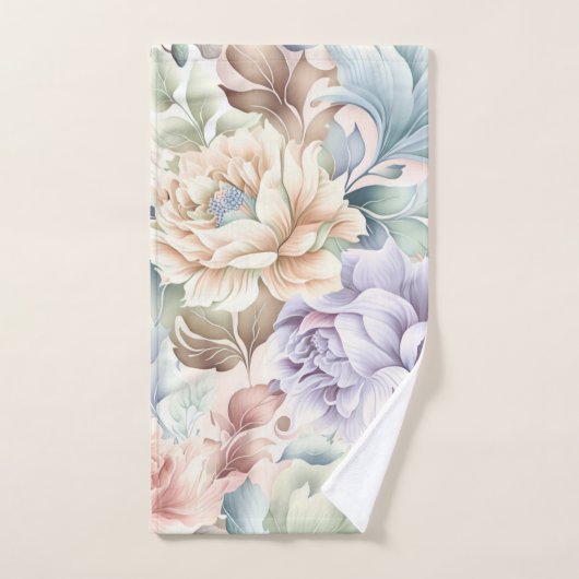 PASTEL SPRING FLORAL LILAC BADEZIMMER TOWEL SET (Handtuch)
