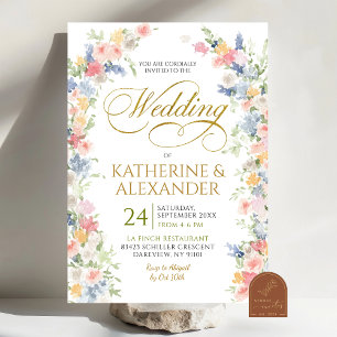 Pastel Spring Floral Wedding Save the Date Einladung
