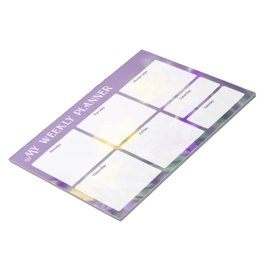 Pastel spring, floral Weekly Planner Notizblock (angewinkelt)