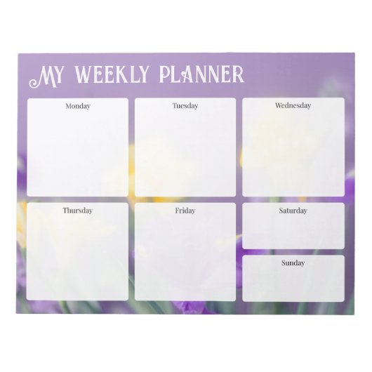 Pastel spring, floral Weekly Planner Notizblock (Vorderseite)