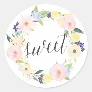 Pastel Spring Floral Wreath   Sweet Stickers
