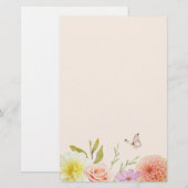 Pastel Spring Flower Stationery Briefpapier (Vorne/Hinten)