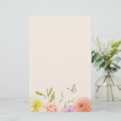 Pastel Spring Flower Stationery Briefpapier (Stehend Vorderseite)