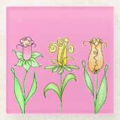 Pastel Spring Flowers Glasuntersetzer (Vorderseite)