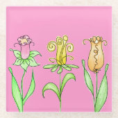 Pastel Spring Flowers Glasuntersetzer (Vorderseite)