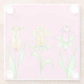 Pastel Spring Flowers Glasuntersetzer (Rückseite)
