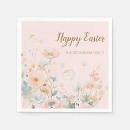 Pastel Spring Flowers Happy Oaster Serviette
