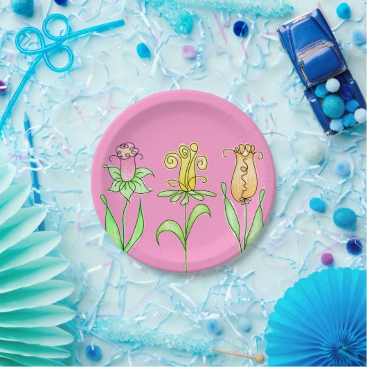 Pastel Spring Flowers Pappteller (Party)