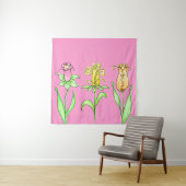 Pastel Spring Flowers Tapestry Wandteppich (Beispiel)